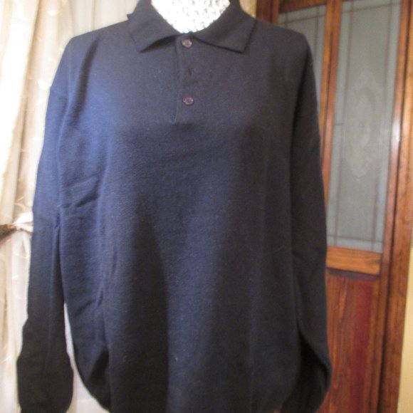 Elliott Men's Black  Sweater/100% Wool/XL/Long Sleeve - Picture 1 of 4